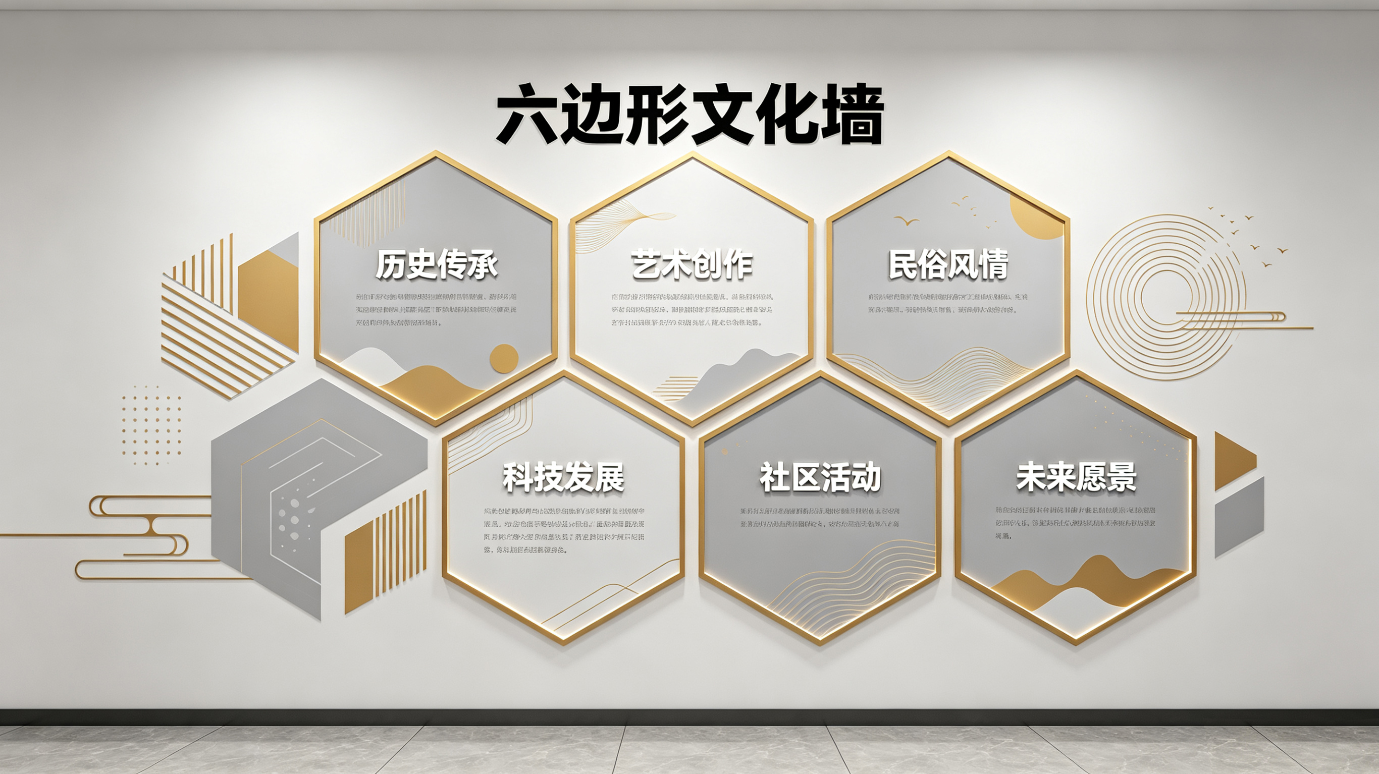 金湖企业文化墙 | 六边形信息美学